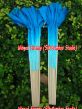 1 Pair light turquoise-turquoise short Chinese silk dance fan, 10cm (4") flutter