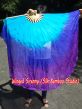 Mystery large short silk dance fans (flutter), 41" (105 cm)