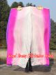 1 pair white-pink-purple long stripes 3G belly dance silk fan veil