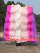 1 pair white-pink-purple long stripes 3G belly dance silk fan veil