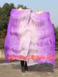 1 pair purple fading long stripes 3G belly dance silk fan veil