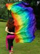 1 piece Rainbow tie-dye stripes 5 Mommes belly dance silk veil 