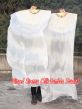 1 pair 1.5m (59") white belly dance silk fan veil