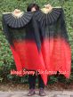 1 pair 1.1m (43") black-red silk fan veils for kids