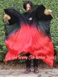 1 pair 1.1m (43") black-red silk fan veils for kids