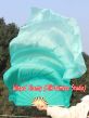 1 pair 1.5m (59") peacock green fading belly dance silk fan veil