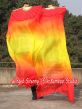 1 pair 1.8m (71") red-orange-yellow-orange-red belly dance silk fan veils