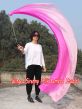 1 Piece long side pink fading 2.3m (90") dance silk veil poi