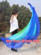 1 Piece green-turquoise-blue 1.8m (71") circular dance silk veil poi