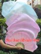 1 pair 1.5m (59") pastel (pink-purple-peacock) belly dance silk fan veil