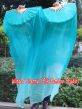 1 pair 1.5m (59") peacock blue fading belly dance silk fan veil