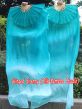 1 pair 1.5m (59") peacock blue fading belly dance silk fan veil