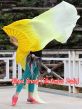 1 pair 1.5m (59") yellow fading belly dance silk fan veil