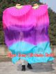 1 pair 1.5m (59") pink-purple-turquoise belly dance silk fan veil