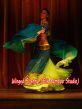 1 pair 2.4m (94") peacock-green-yellow green belly dance silk fan veils