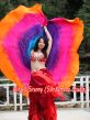 1 PIECE turquoise-purple-pink-orange circular 8 Mommes belly dance silk veil