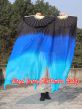 1 pair 1.5m (59") black-blue-turquoise belly dance silk fan veil