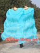 1 pair 1.5m (59") turquoise belly dance silk fan veil