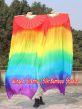 1 pair 1.5m (59") Rainbow belly dance silk fan veil