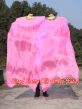 1 pair 1.5m (59") light pink belly dance silk fan veil