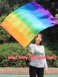 1pc 81cm (32") spinning silk flag poi for Worship & Praise, Rainbow