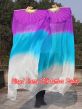 1 pair 1.5m (59") purple-turquoise-white belly dance silk fan veil