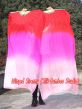 1 pair 1.5m (59") red-pink-light pink belly dance silk fan veil