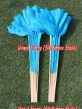 1 Pair turquoise short Chinese silk dance fan, 10cm (4") flutter