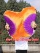 1 Pair purple-orange short Chinese silk dance fan, 30cm (12") flutter