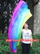 1 Piece long side Rainbow+ 2.3m (90") dance silk veil poi