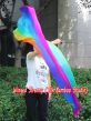 1 Piece long side Rainbow+ 2.3m (90") dance silk veil poi