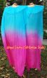 1 pair 1.5m (59") turquoise-pink belly dance silk fan veil