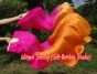 1 pair 1.5m (59") pink-orange belly dance silk fan veil