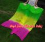 1 pair 1.5m (59") green-yellow-pink belly dance silk fan veil