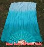 1 pair 1.5m (59") peacock blue fading belly dance silk fan veil