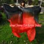 1 pair 1.5m (59") black-red belly dance silk fan veil