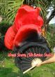 1 pair 1.5m (59") black-red belly dance silk fan veil