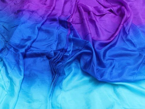 turquoise-blue-purple silk fabric by yard