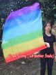 spinning silk flag poi 103cm (40") for Worship & Praise, Rainbow