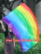 spinning silk flag poi 129cm (51") for Worship & Praise, long side Rainbow