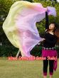 pale (purple-pink-yellow) 5 Mommes pastel belly dance silk veil 