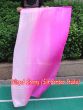 Spinning silk flag poi 174cm (68") for Worship & Praise, long side pink fading