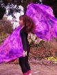 1 piece purple+pink tie-dye 5 Mommes belly dance silk veil 