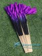 1 Pair Black-purple short Chinese silk dance fan, 10cm (4") flutter