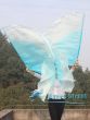 1 pair 180 cm (71") half circle prophetic angel wing silk flags,turquoise fading 