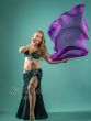 1 pair 1.5m (59") purple belly dance silk fan veil