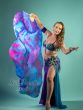 1 pair Mermaid Dream 3G tie-dye belly dance silk fan veil