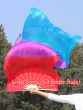 1 pair 1.5m (59") red-purple-turquoise belly dance silk fan veil