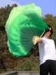 Emerald large short silk dance fans (flutter), 41" (105 cm)