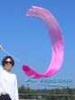 1 piece pink fading 2.5m (98") silk worship streamer